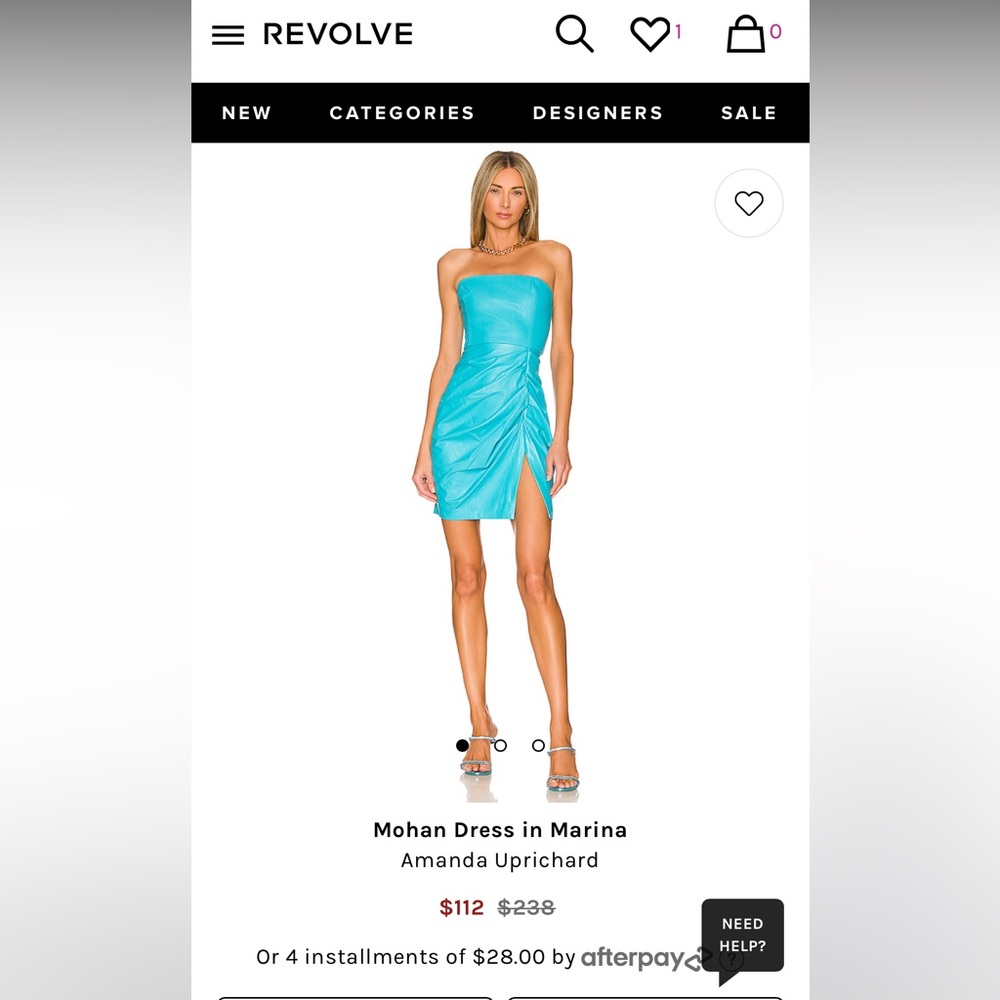 Amanda Uprichard Mohan Dress (Color - Marina) (Size : M)